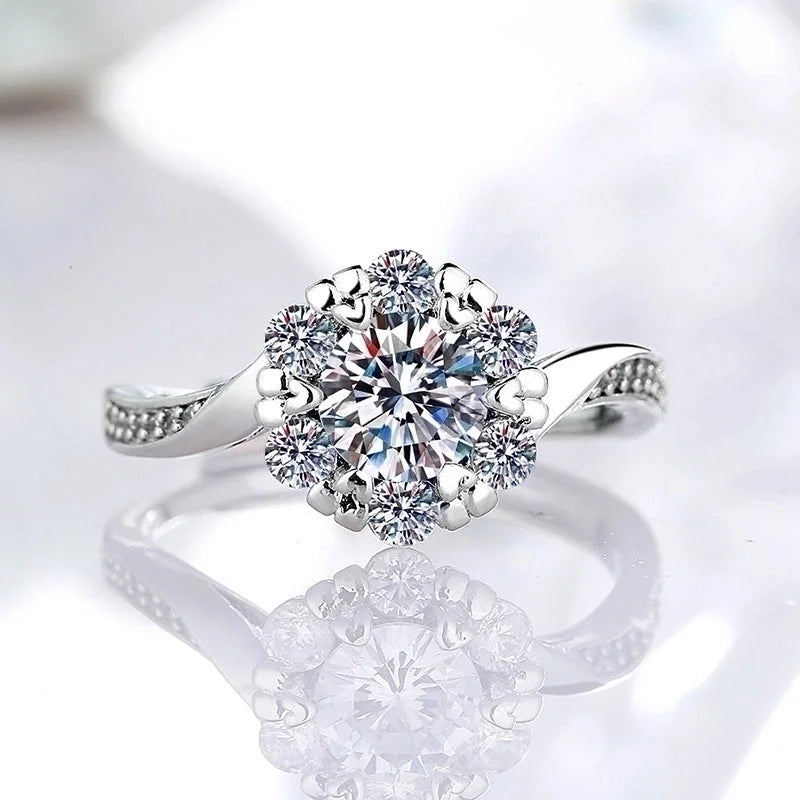 Luxurious Geometric Copper Plating Artificial Rhinestones Open Ring