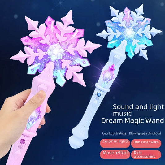 Girls Set Christmas Snowflake Flash Glow Stick Magic Scepter Stick Children Flash Toy