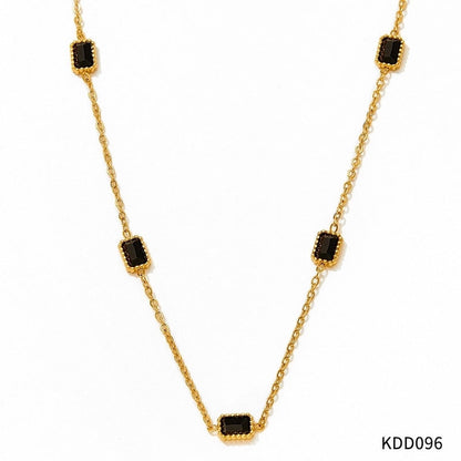 Hawaiian Vacation Modern Style Square 304 Stainless Steel Zircon 16K Gold Plated White Gold Plated Gold Plated Plating Inlay Bracelets Anklet Necklace