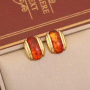 Elegant Minimalist Oval 304 Stainless Steel 18K Gold Plated Earrings Necklace