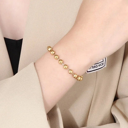 Minimalist Round Stainless Steel 18K Gold Plated Bracelets In Bulk