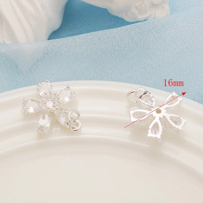 1 Piece Alloy Heart Shape Flower Pendant
