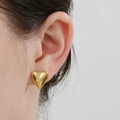 1 Pair Minimalist Classic Style Solid Color Stainless Steel 18K Gold Plated Drop Earrings