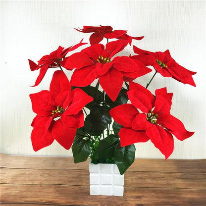 Simulation Christmas Flower Christmas Decoration Poinsettia Fake Flower AliExpress Artificial Flower Christmas Tree Decorations