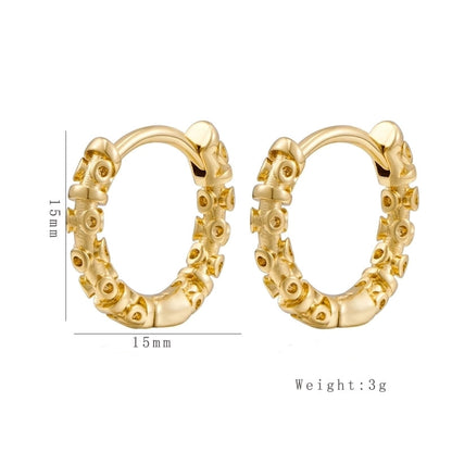 1 Pair Casual Minimalist Irregular Circle Round Irregular Copper Copper 18K Gold Plated Earrings