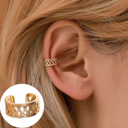 1 Piece Minimalist Commute Geometric Inlay Copper Zircon Ear Cuffs