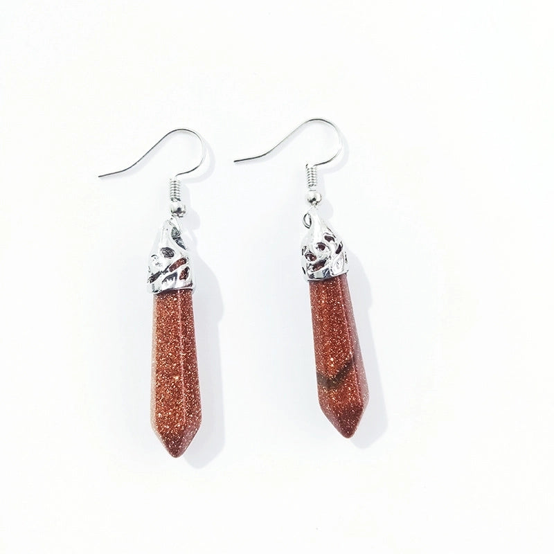 Ethnic Style Water Droplets Stone Drop Earrings 1 Pair
