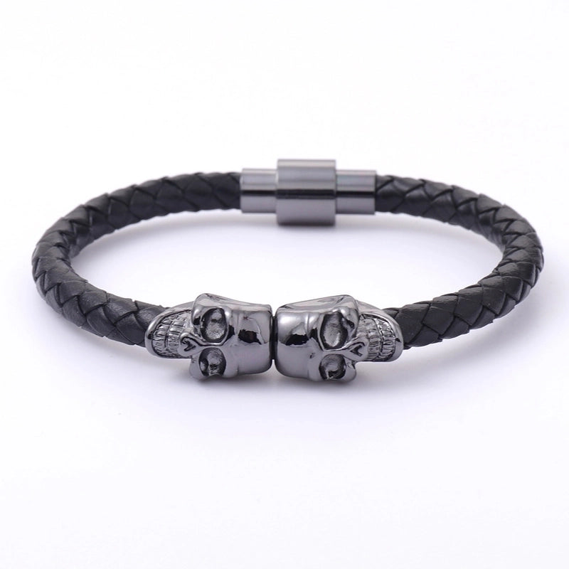 Hip-Hop Punk Minimalist Skull Alloy Plating Halloween Men'S Bracelets