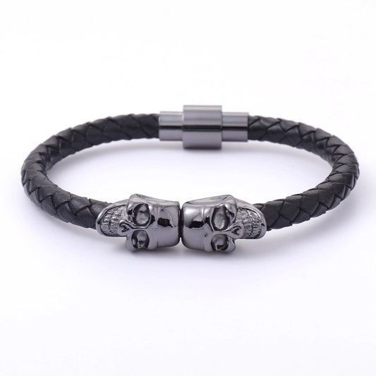 Hip-Hop Punk Minimalist Skull Alloy Plating Halloween Men'S Bracelets