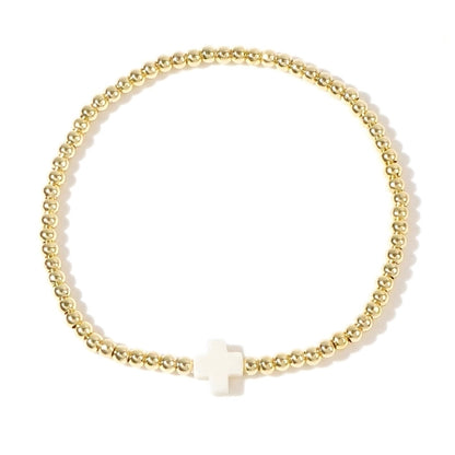 Arylic Copper Beaded Cross Bracelets