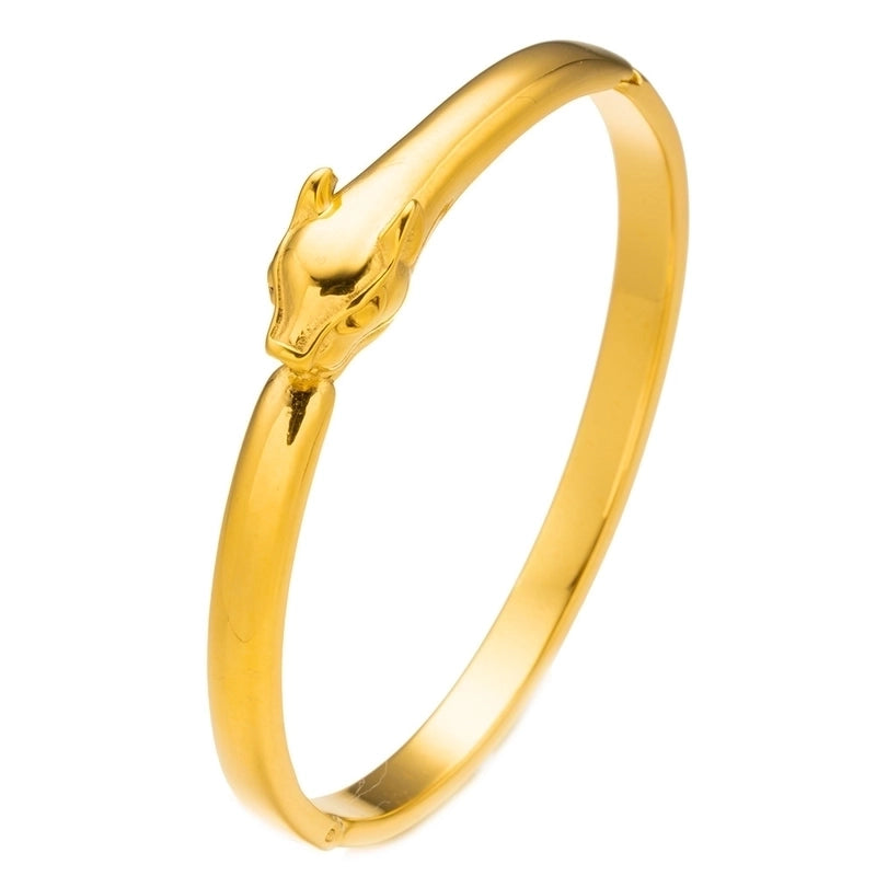 Elegant Letter Heart Shape Flower Titanium Steel Bangle