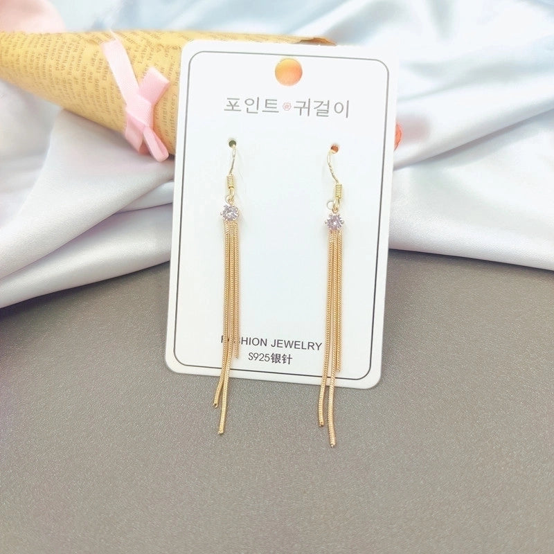 2 Pieces Elegant Star Tassel Heart Shape Inlay Alloy Artificial Pearls Rhinestones Glass Earrings