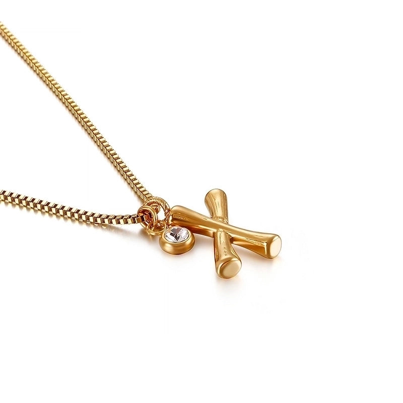 Titanium Steel 18K Gold Plated Plating Letter Necklace