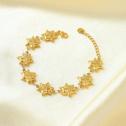 Casual Vacation Modern Style Pentagram Cross Oval 304 Stainless Steel 14K Gold Plated Bracelets In Bulk