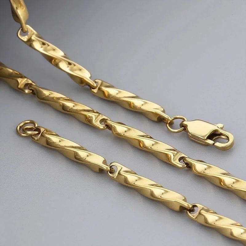 Minimalist Solid Color Stainless Steel 18K Gold Plated Plating Bracelets Necklace