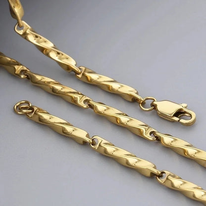 Minimalist Solid Color Stainless Steel 18K Gold Plated Plating Bracelets Necklace