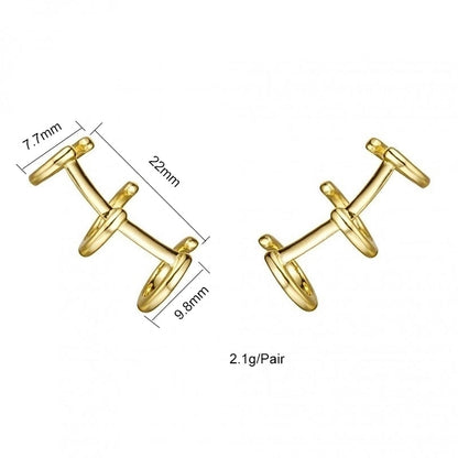 1 Pair Ig Style Minimalist Geometric Plating Inlay Copper Zircon 18k Gold Plated Drop Earrings