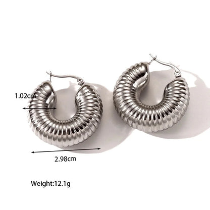 1 Pair Casual Classic Style C Shape U Shape Irregular Plating 304 Stainless Steel Earrings Ear Studs