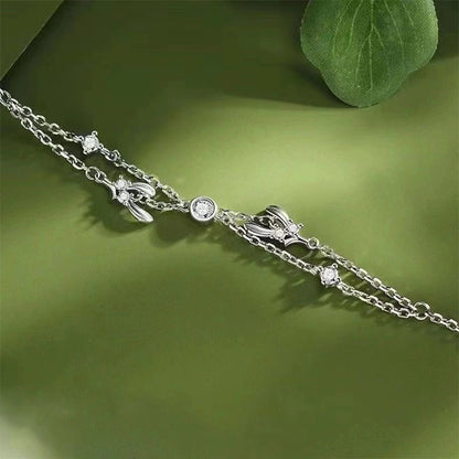 Mistletoe Couple Bracelet Men's And Women's New Entry Luxury Simple Zircon Tree Rattan Bracelet Commemorative Birthday Gift