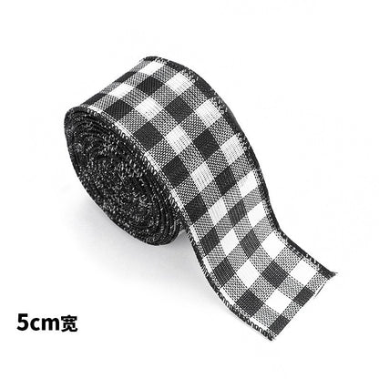 Christmas Ribbon Burlap Ribbon Christmas Atmosphere Ribbon Decoration Supplies Snowflake Bow Red Gold Edge Burlap Ribbon