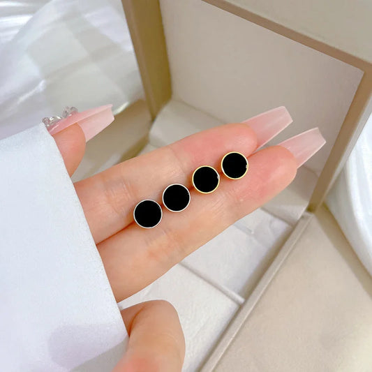 Korean Cosmos Geometric Titanium Steel Electroplating Earrings