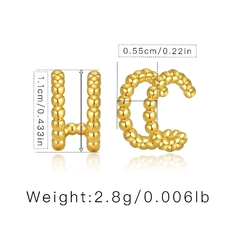 Retro Minimalist C Shape Copper Plating Inlay Zircon Ear Cuffs 1 Pair