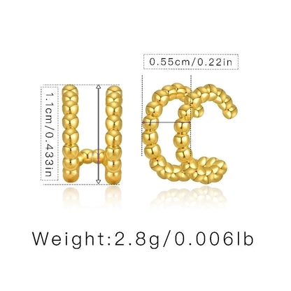 Retro Minimalist C Shape Copper Plating Inlay Zircon Ear Cuffs 1 Pair