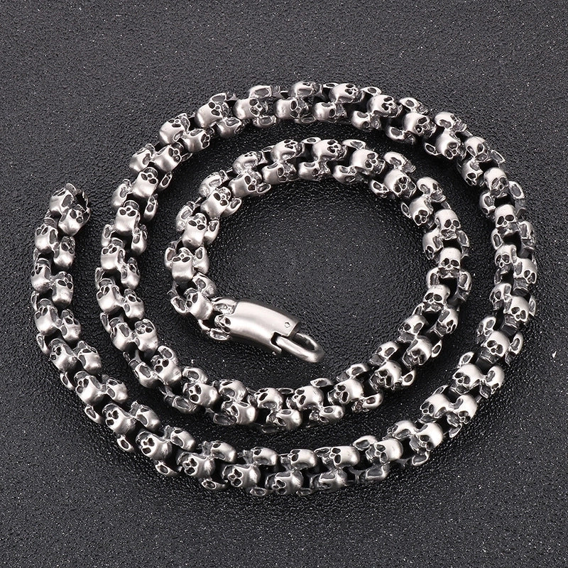 Punk Skull Titanium Steel Plating Halloween Men's Necklace