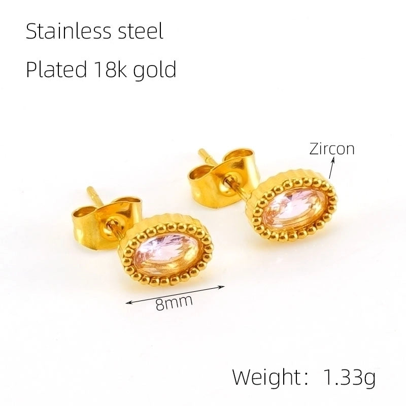 1 Pair Glam Retro Heart Shape Plating Inlay 304 Stainless Steel Rhinestones 18K Gold Plated Drop Earrings
