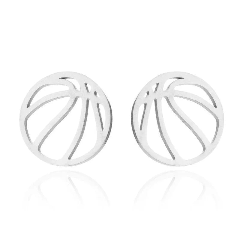 Minimalist Ball 201 Stainless Steel 18K Gold Plated Plating Earrings Necklace