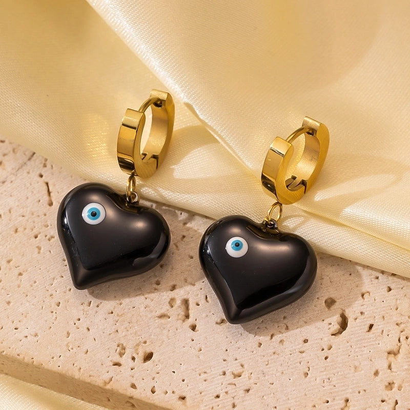 1 Pair Basic Minimalist Irregular Heart Shape Plating Titanium Steel Ear Studs