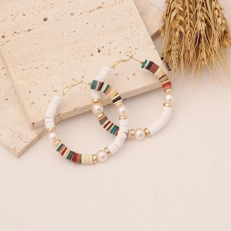 1 Piece Elegant Minimalist Classic Style Geometric Soft Clay 18K Gold Plated Earrings