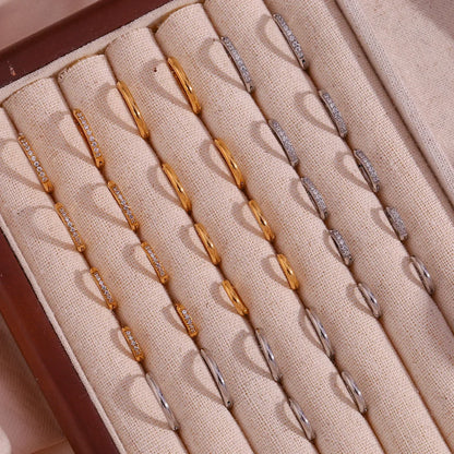 Fashion Circle Geometric Stainless Steel 18K Gold Plated Earrings