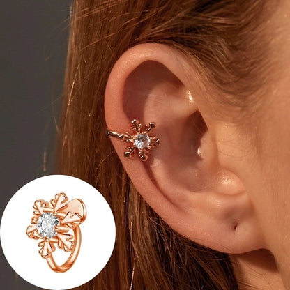 1 Piece Minimalist Commute Geometric Inlay Copper Zircon Ear Cuffs
