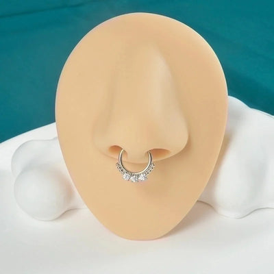 2 Pieces Nose Rings & Studs Modern Style Minimalist Shiny Water Droplets 304 Stainless Steel Copper Plating Inlay Synthetic Opal Rhinestones Zircon 18K Gold Plated