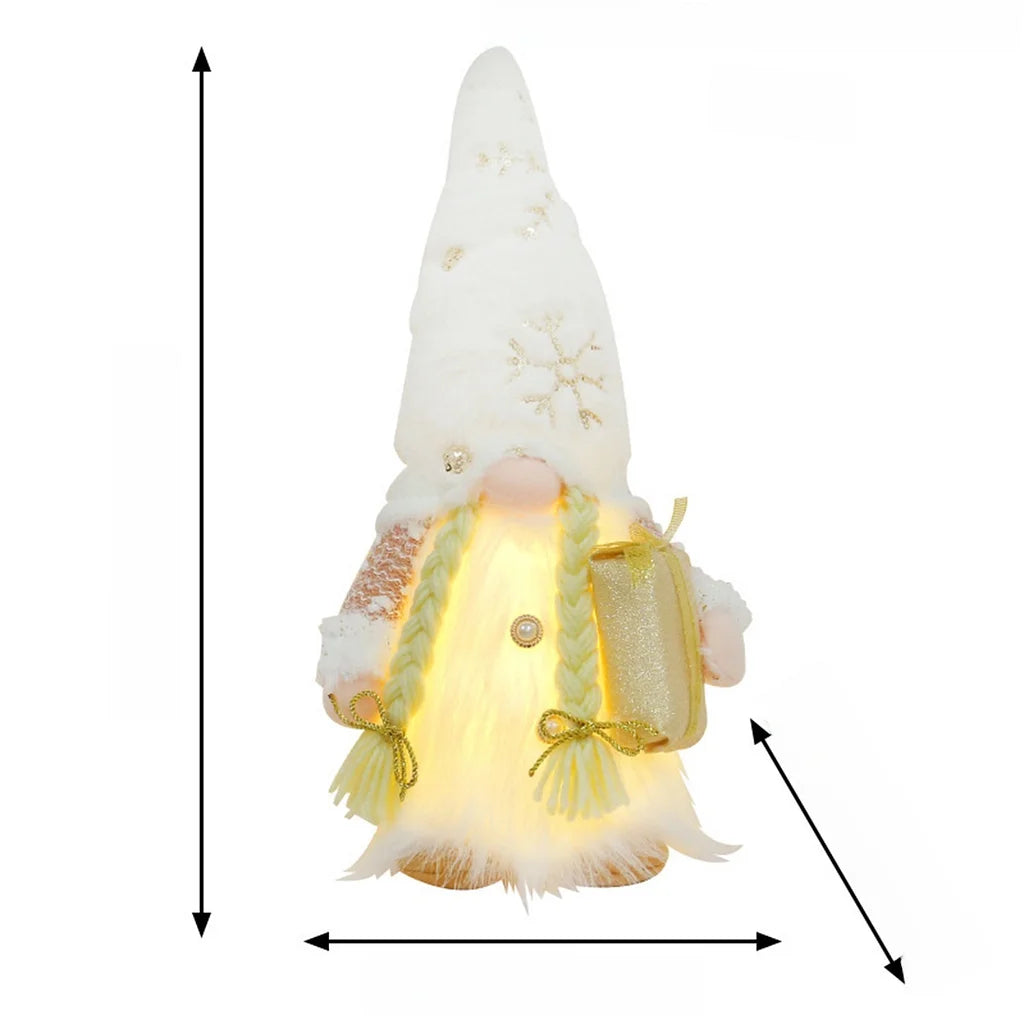 Christmas Decoration Christmas Sequin Lighted Rudolph Doll Christmas Glowing Faceless Gnome Doll Ornament