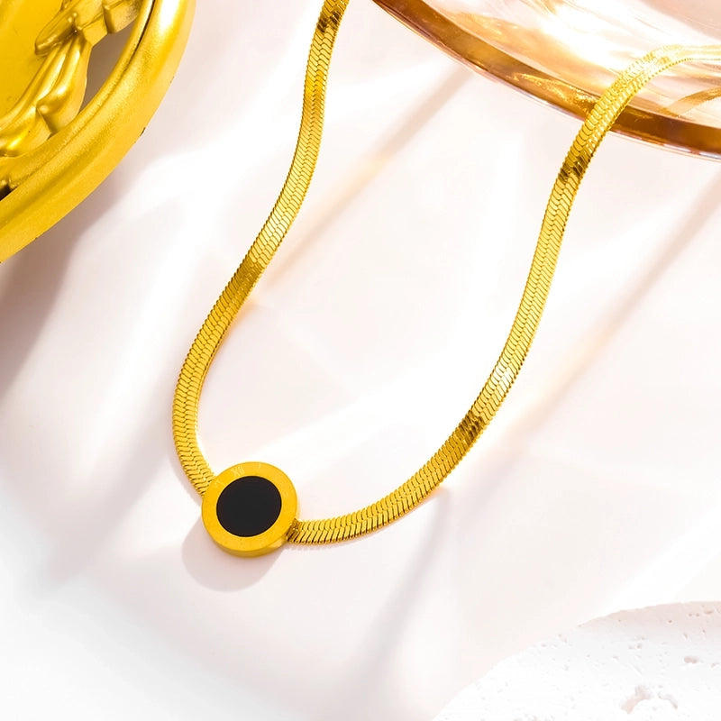 Cute Minimalist Roman Style Round Roman Numeral 304 Stainless Steel 18K Gold Plated Bracelets Earrings Necklace