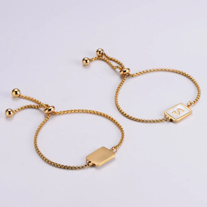 Women Minimalist Letter Number Text Letter Titanium Steel Electroplating Bracelets