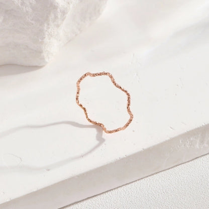 Minimalist Classic Style Waves Solid Color Titanium Steel Rings