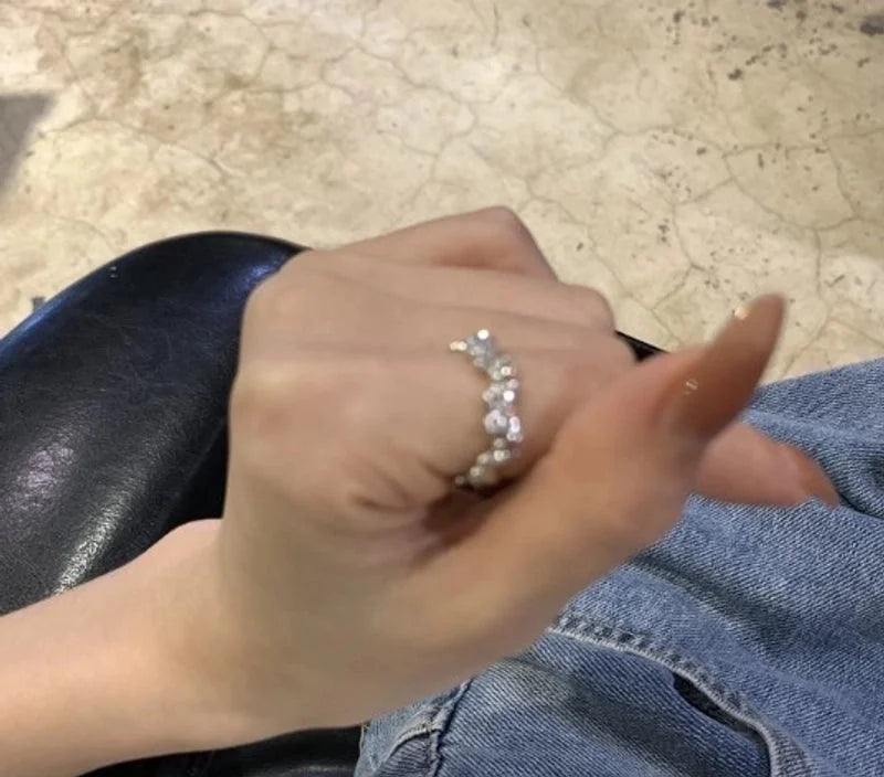 Minimalist Butterfly Copper Butterfly Inlay Zircon Open Ring