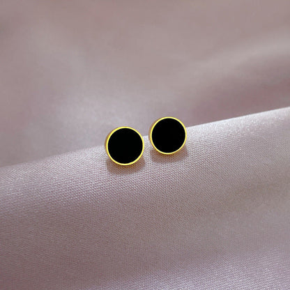 Korean Cosmos Geometric Titanium Steel Electroplating Earrings