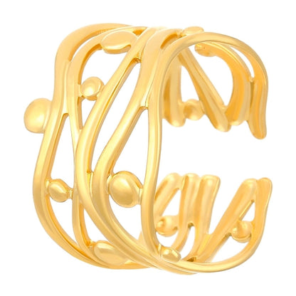 Minimalist Classic Style Geometric 304 Stainless Steel 18K Gold Plated Open Rings