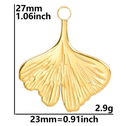 3 Pieces Casual Minimalist Ginkgo Leaf 304 Stainless Steel 18K Gold Plated Pendant Necklace Necklace Pendant