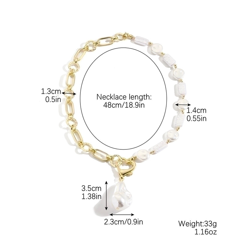 Minimalist Classic Style Solid Color Imitation Pearl Alloy Necklace