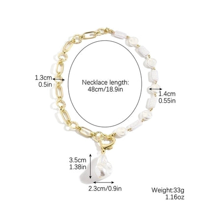Minimalist Classic Style Solid Color Imitation Pearl Alloy Necklace