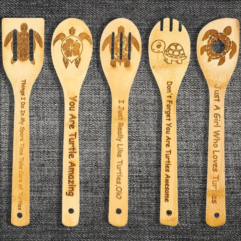 Minimalist Animal Letter Bamboo Shovel Kit 5 Pieces Set
