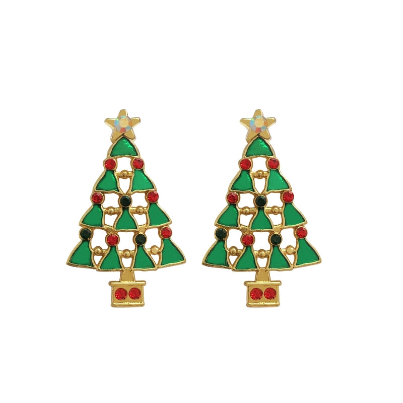 Christmas Cute Minimalist Christmas Tree Santa Claus Snowman Alloy Party Festival