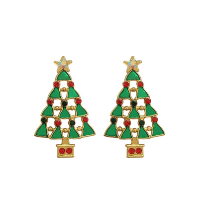 Christmas Cute Minimalist Christmas Tree Santa Claus Snowman Alloy Party Festival