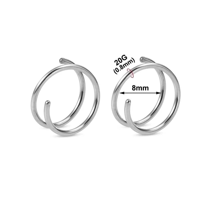 Minimalist Solid Color Stainless Steel Plating Nose Ring 1 Piece