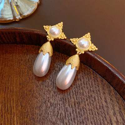 2 Pieces Mid-century Modern Round Geometric Copper Electroplating Earrings